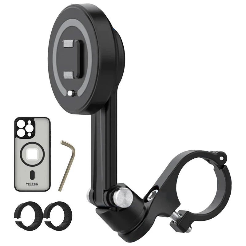 Bicycle handlebar phone holder Telesin P3-MPH-01 for iPhone 15 Pro, clamp mount for standard tubular bars