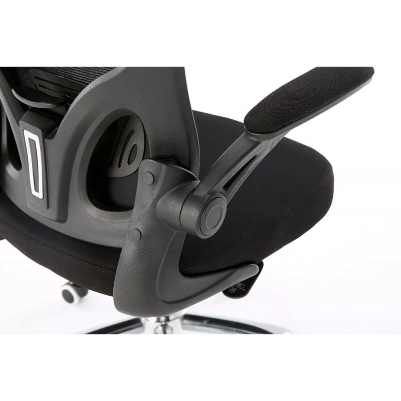 Office chair top e shop DORY CZERŃ — padded seat, mesh backrest, 650×620 mm, height up to 122 cm