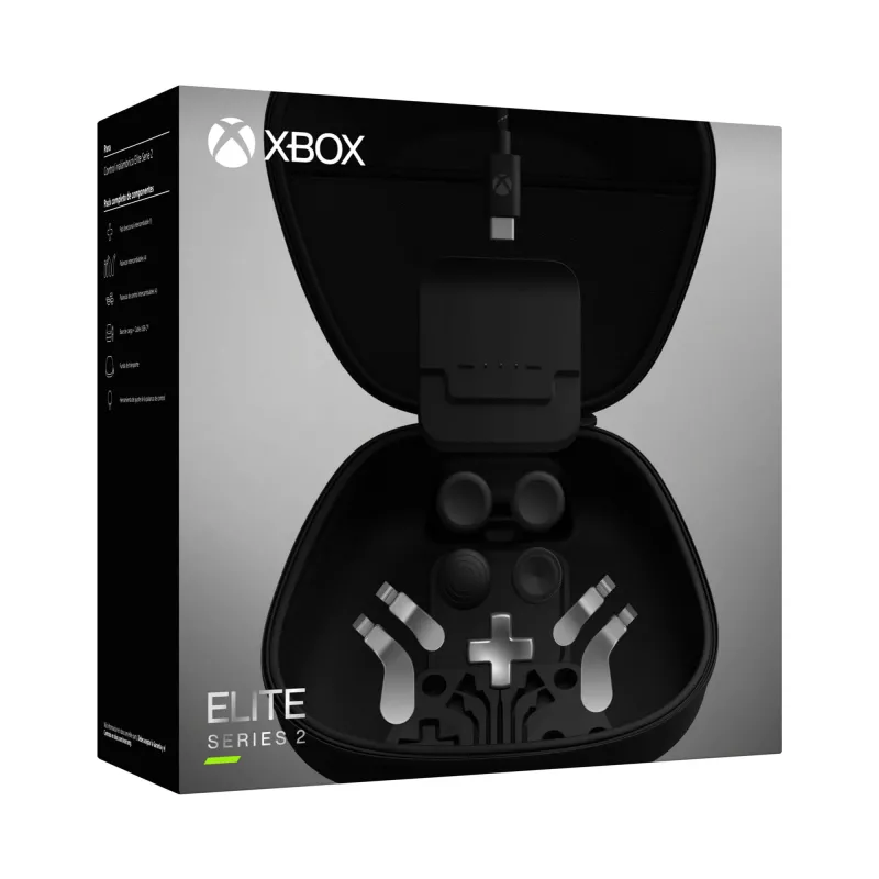 Gaming controller attachment Microsoft Xbox Elite Wireless Controller Series 2 Complete Component Pack Black Silver