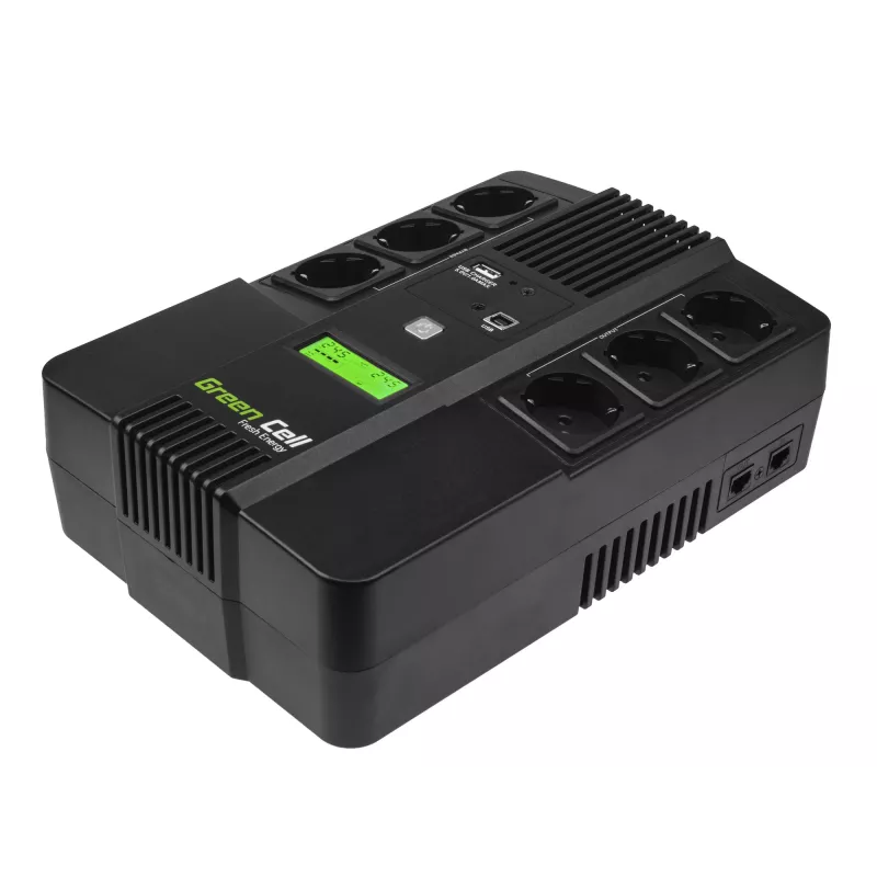 Green Cell AiO 800VA LCD uninterruptible power supply (UPS) Line-Interactive 0.8 kVA 480 W 6 AC outlet(s)