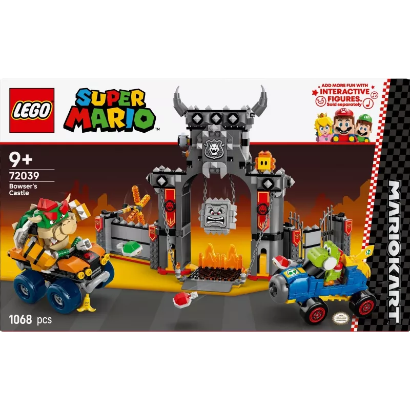 Construction toy LEGO set 72039 Super Mario Bowser's Fortress with Mario Kart, interactive playset