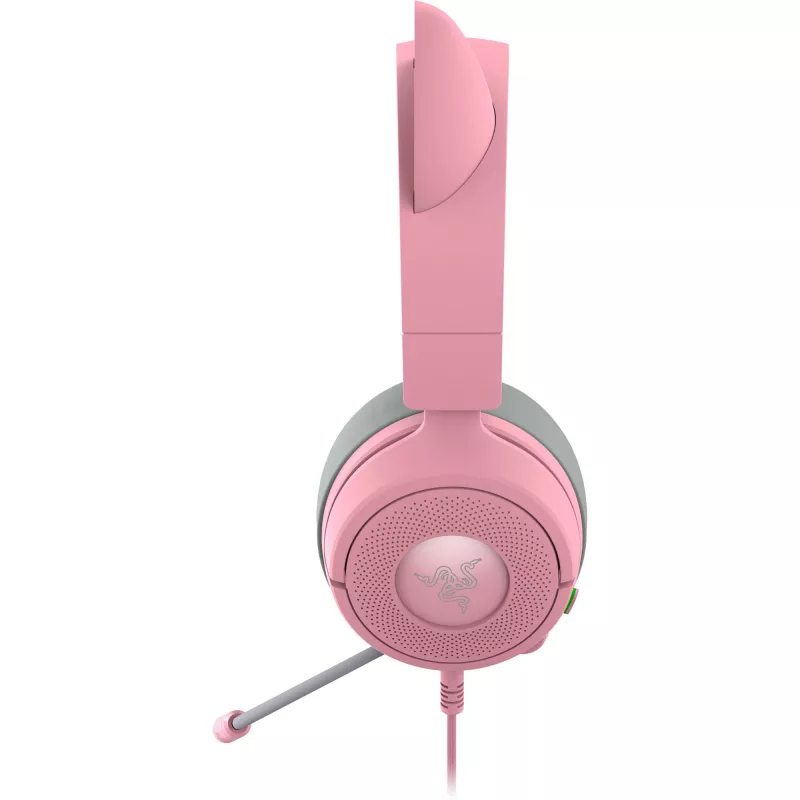 Headset Razer Kraken Kitty V3 X — Wired USB Type-A, Over‑Ear, 20–28kHz, 1.3 m cable, Pink