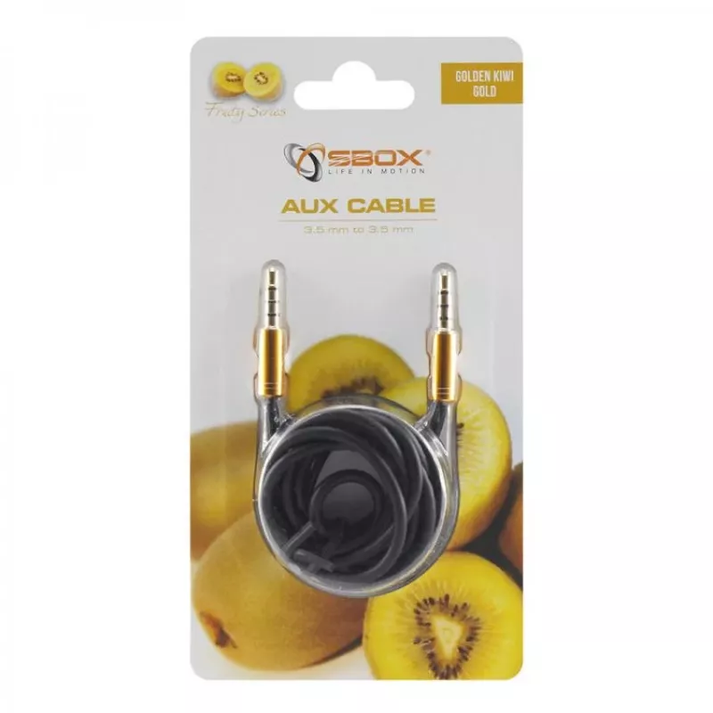 Sbox 3535-1.5G AUX Cable 3.5mm To 3.5mm Golden Kiwi Gold