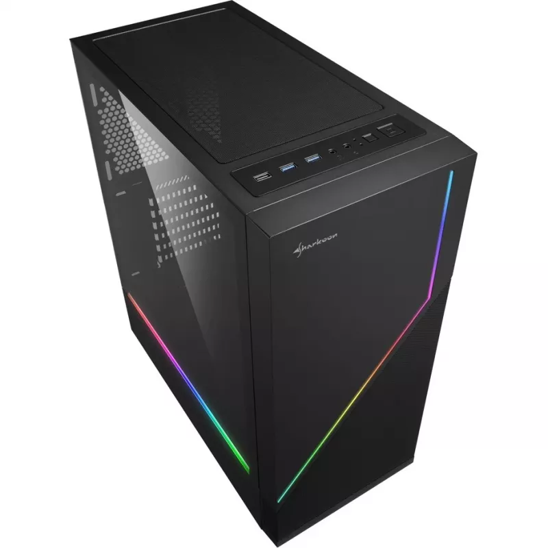 Sharkoon RGB FLOW Midi Tower ATX without Power Supply USB/Audio