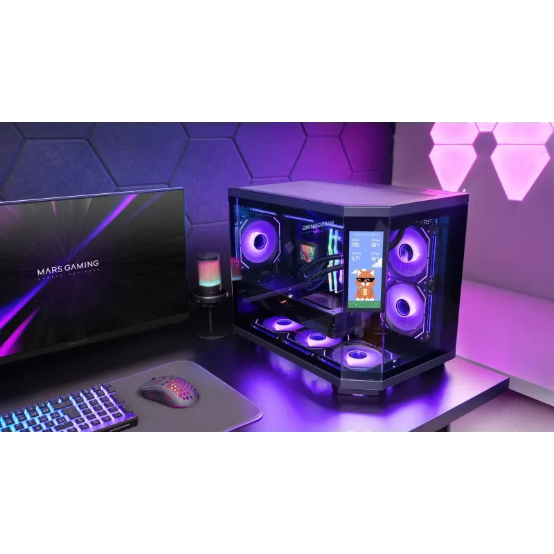 Mars Gaming MC3TCORELCDM computer case Mini Tower Black