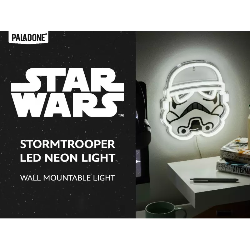 Wall-mountable LED neon light Paladone Stormtrooper model PP14595SWVN, decorative Star Wars lighting