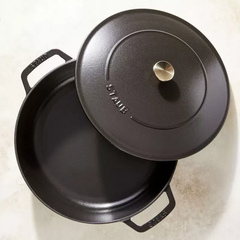 Saute Pan ZWILLING STAUB BRAISERS Round 28 cm, black, bottom Ø 22.2 cm
