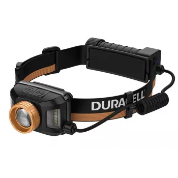 Headlamp Duracell DH1500R — black/orange, rechargeable hands-free light