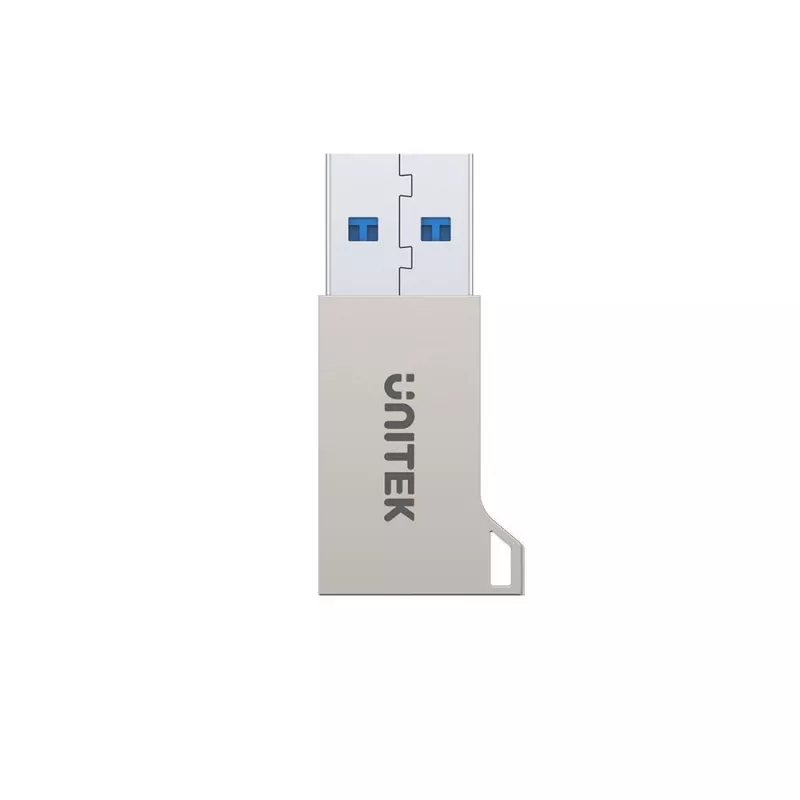 USB Type-A Gender Changer Unitek A1034NI, silver, USB 2.0/3.2 Gen1, up to 5 Gbit/s, zinc housing, 36×16.7×5.7 mm