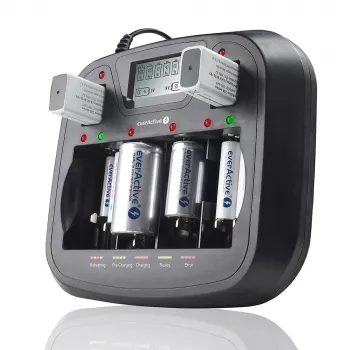 Battery charger everActive NC-900U Universal DC — charges AA, AAA, C, D, 9V, up to 6 cells, black