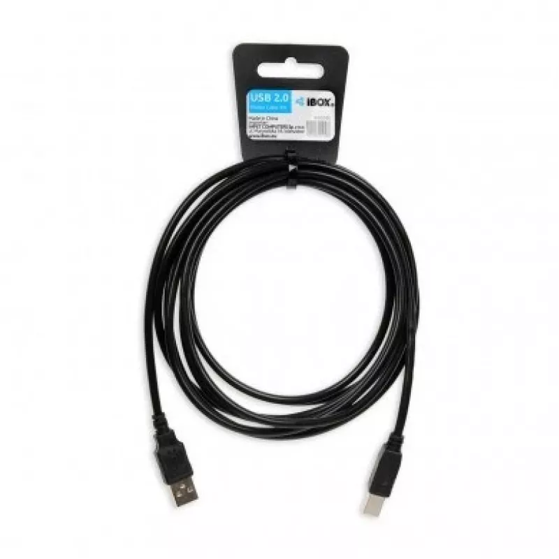 iBox IKU2D USB cable 3 m USB 2.0 USB A USB B Black