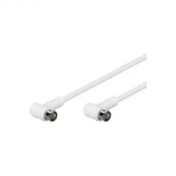 Wentronic Goobay SAT Angled Connection Cable, F-Quick, 100% Shielded, White, 5 m - F-Plug (Quick) 90° F-Plug (Quick) 90° (67344)