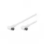 Wentronic Goobay SAT Angled Connection Cable, F-Quick, 100% Shielded, White, 5 m - F-Plug (Quick) 90° F-Plug (Quick) 90° (67344)