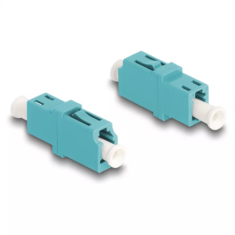 DeLOCK Optical Fiber Coupler LC Simplex female to LC Simplex female OM3 aqua