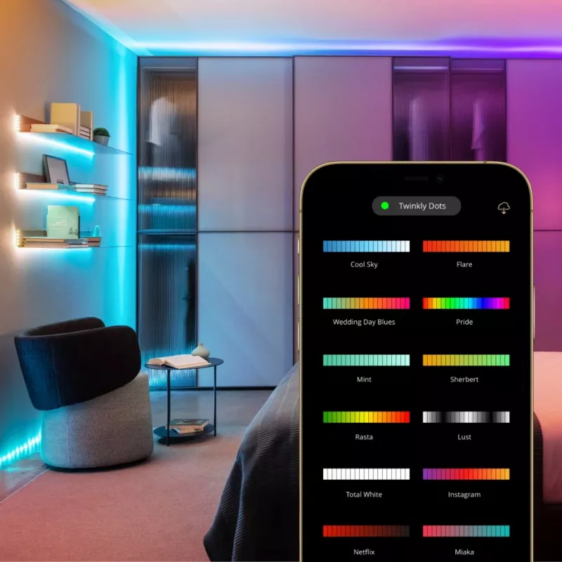Twinkly Dots 60 RGB USB Smart Lights, 3 m, Black