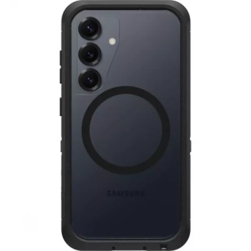 OtterBox Defender XT Clear Magnets Case, Samsung Galaxy S25, Clear/Black