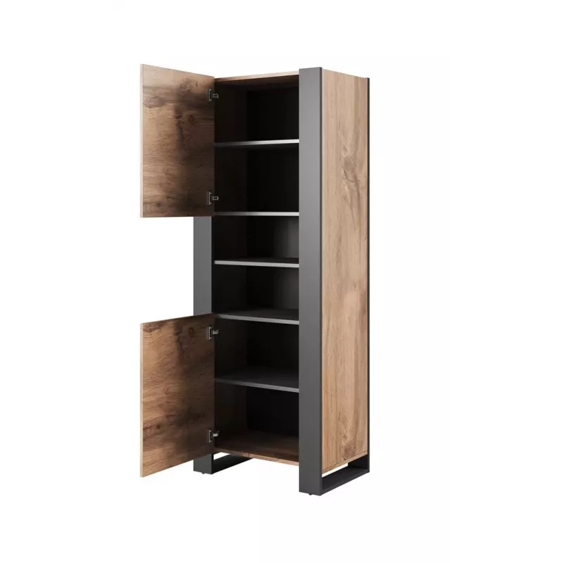WOOD bookcase 65x40x170,5 oak wotan + anthracite
