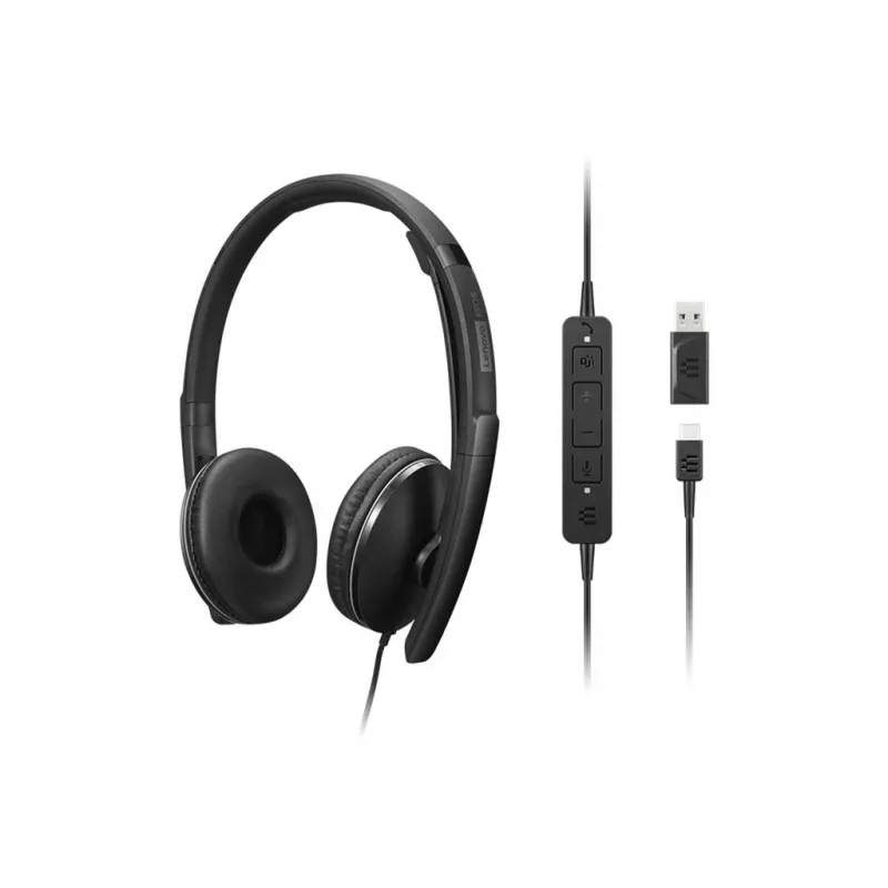 Lenovo 4XD1P83425 headphones/headset Wired Head-band Calls/Music USB Type-A Black