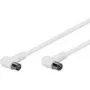 Wentronic Goobay Antenna Angled Connection Cable, 100% Shielded, White, 2.5 m - Coax Plug 90° Koax-Socket 90° (67354)