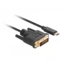 Video cable adapter LANBERG CA-CMDV-10CU-0030-BK, USB Type-C to DVI-D, 3 m, black