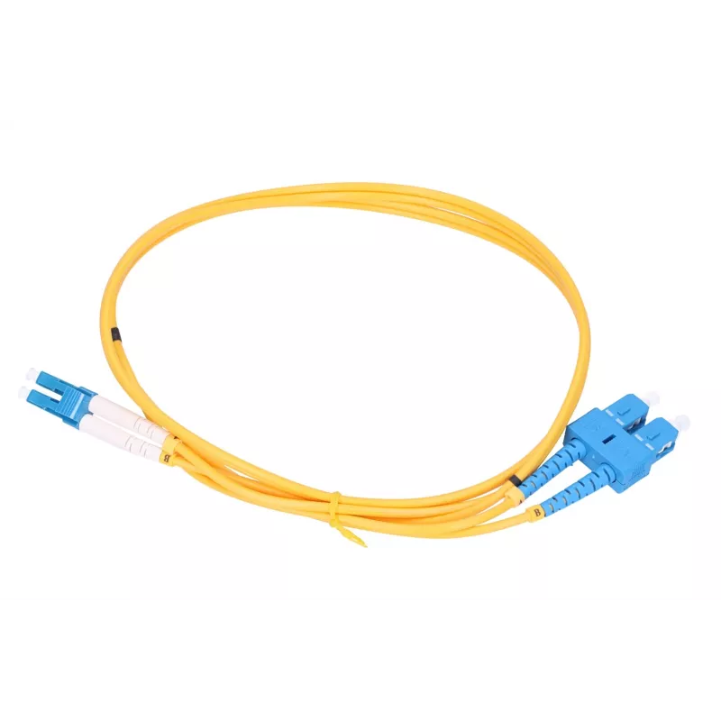 Fibre optic patch cable Extralink EX.3630, 0.5 m, G.657.A1, SC to LC, FTTH, duplex, yellow