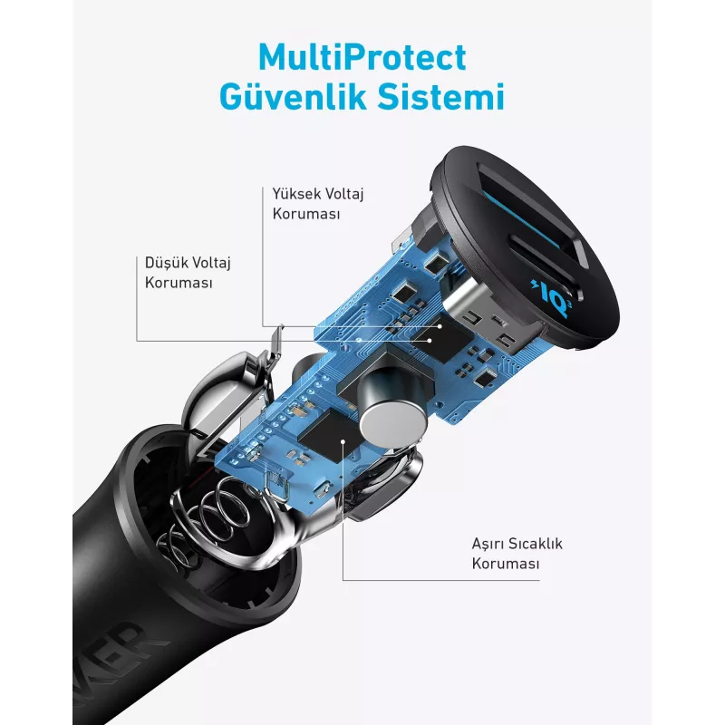 Anker Car Charger 30W 2 Ports Black Fast charging