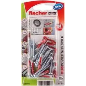 Fischer DuoPower 5 x 25 S PH K NV Wall Plug 25 mm 535478 1 Set (535478)