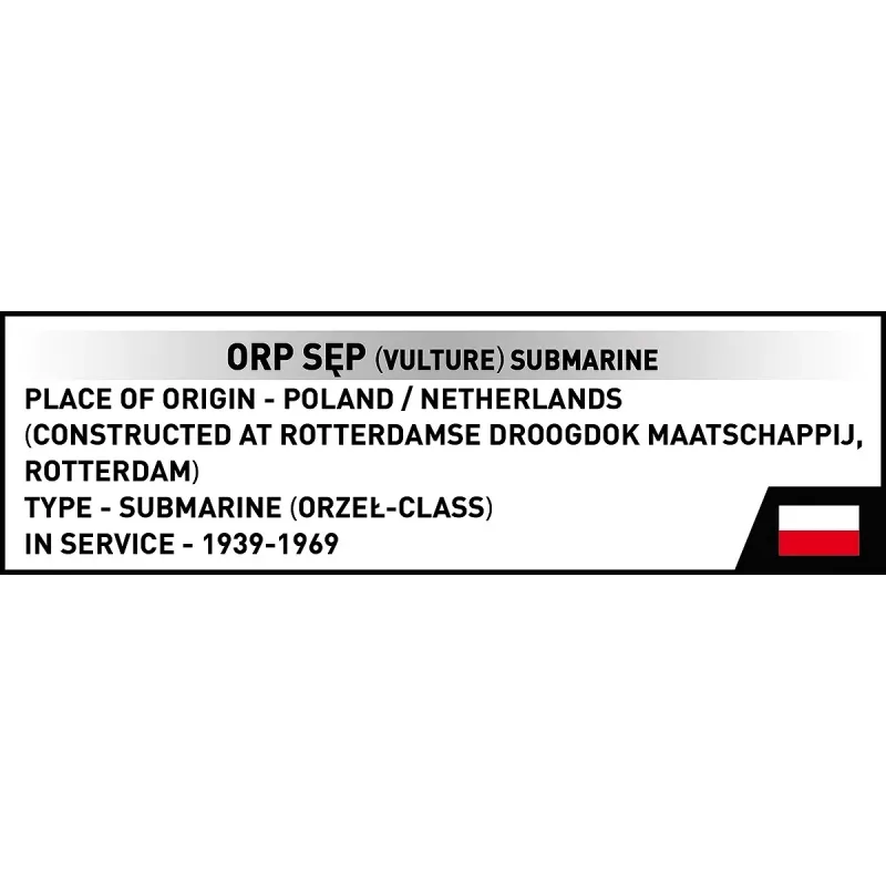 Plastic Model Kit Cobi Polish Submarine ORP Sep 1:300 Scale (COBI-4856)