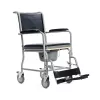 Foldable Toilet Wheelchair MDH PLW006VC – Steel Commode Chair with 4 Wheels, 110 kg Capacity