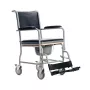Foldable Toilet Wheelchair MDH PLW006VC – Steel Commode Chair with 4 Wheels, 110 kg Capacity