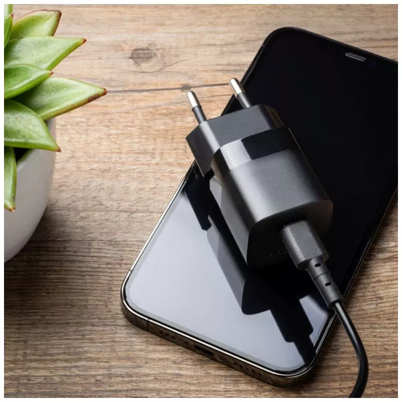 Travel USB-C Charger FIXED FIXC25M-C-BK, fixed cable, 25W, compact