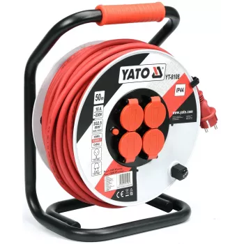 Power extension Yato YT-8108 50 m 4 AC outlet Indoor/outdoor Black Red White