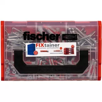 FixTainer - DUOPOWER & DUOSEAL + Screws, Wall Plug Light Grey/Red, 275-piece