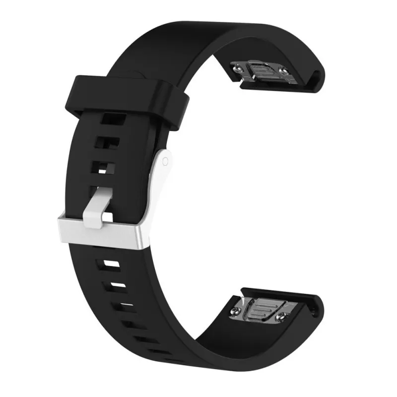 Silicone watch strap FIXED for Garmin QuickFit 20 mm, black