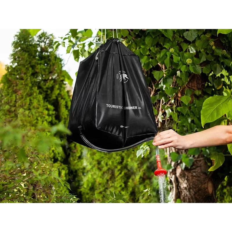 Portable 40L Outdoor Shower TRACER CampPump 40L, gravity-fed camping shower, handheld nozzle