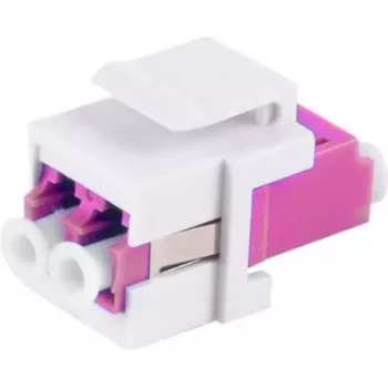 Keystone fiber optic adapter ShiverPeaks LC-LC Duplex violet, model 08-10203