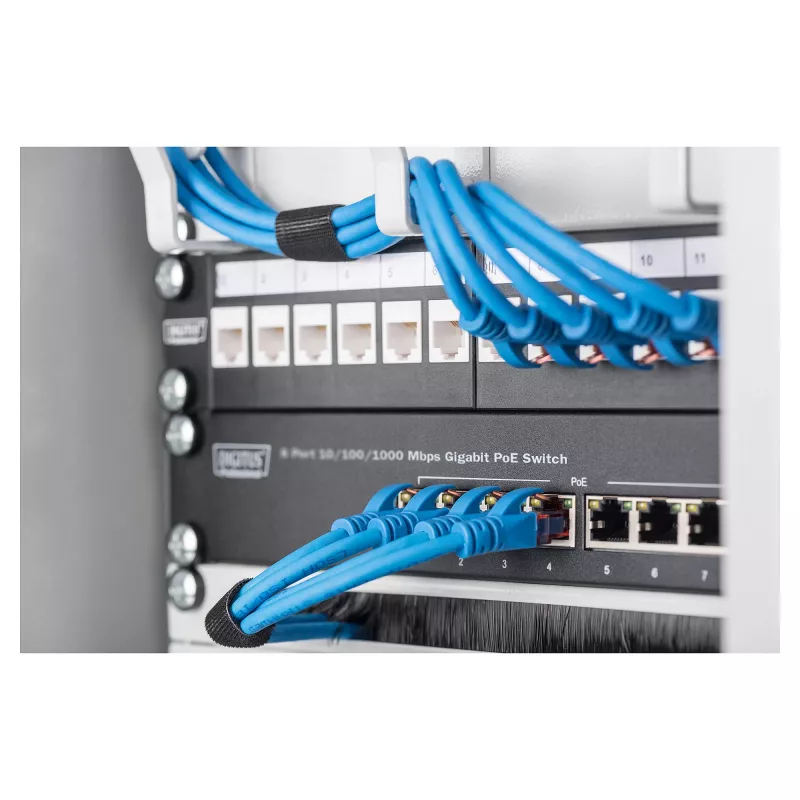 DIGITUS Gigabit Ethernet PoE Switch 8‑port PoE+ 10 inch rack, up to 80 W PoE budget