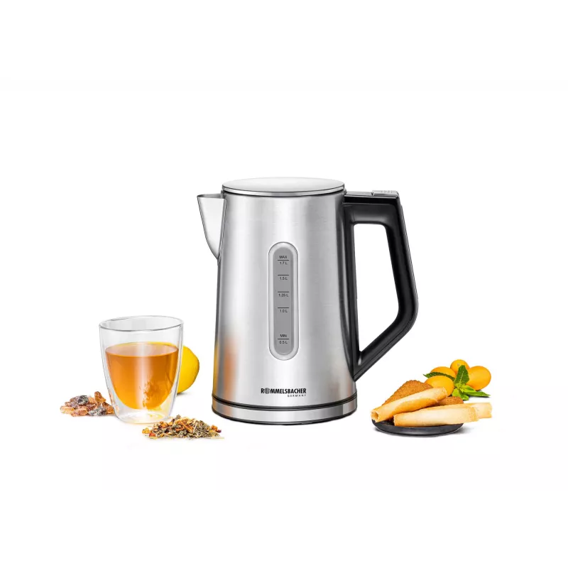 Electric kettle Rommelsbacher WK 3000 — 1.7 L, 3000 W, stainless steel & black