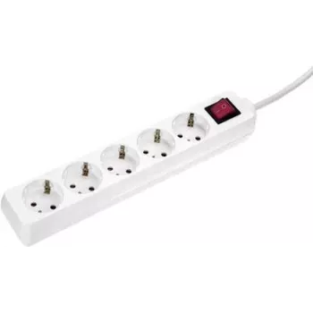 Power Strip AS Schwabe 35011 — 1.4 m cable, 5 AC outlets, Indoor IP20, 230 V, White