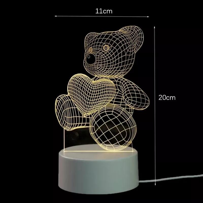 Night lamp Extralink HOME 3D heart optical illusion bedside lamp USB
