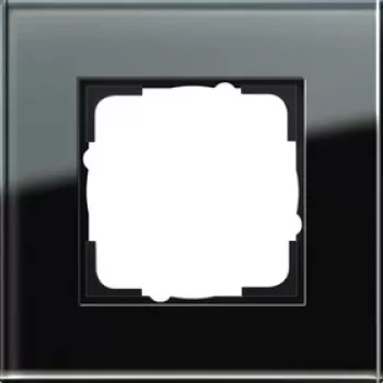 GIRA Esprit Glas Black — Screwless Glass Faceplate, 1-gang, Black
