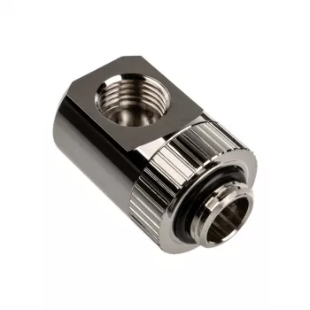 EK Water Blocks EK-Torque Adapter 90 degrees G1/4 inch AG to G1/4 inch IG - Rotatable, nickel Silver