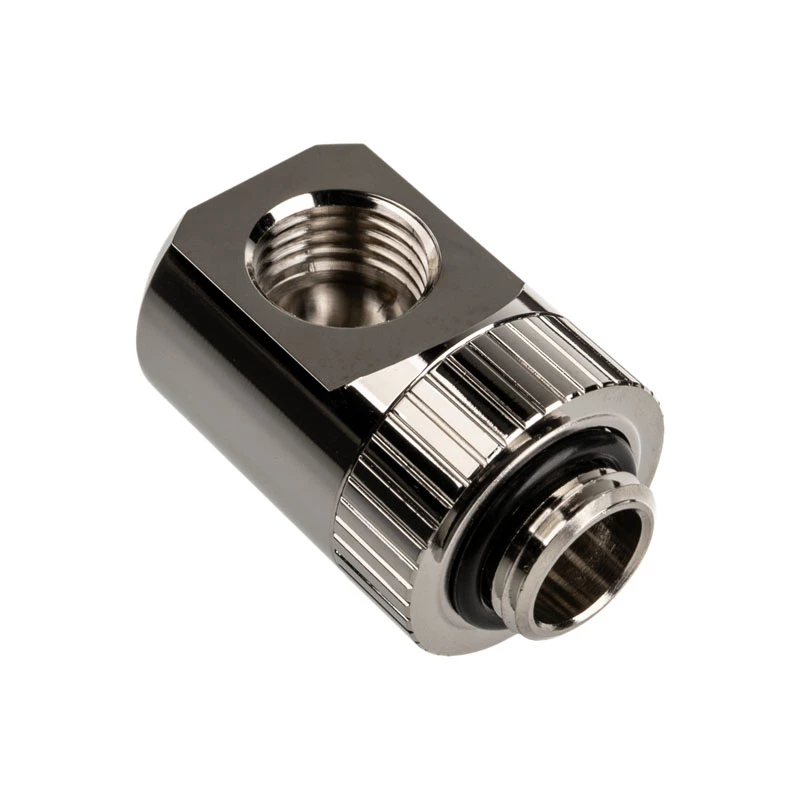 EK Water Blocks EK-Torque Adapter 90 degrees G1/4 inch AG to G1/4 inch IG - Rotatable, nickel Silver