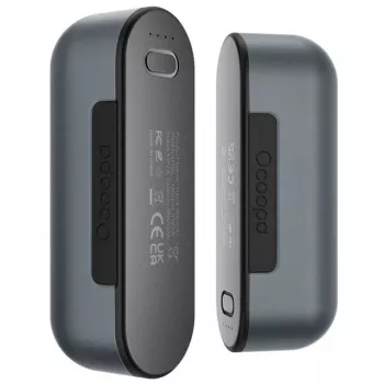 Rechargeable hand warmer Ocoopa UT2S-GY, aluminium, 2×5000mAh, 4 heat levels, 3h charge, up to 8h, grey