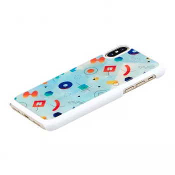 Phone case iKins for iPhone XS / iPhone X S – white poppin rock protective back cover