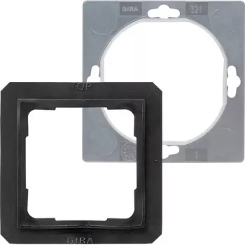 Switch/Socket cover plate Gira 0252 27 — black, conventional design, IP44, pack of 5