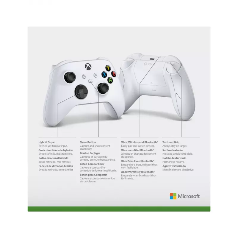 Microsoft Xbox Wireless Controller - Game Pad - kabellos - Bluetooth - Roboter weiß - für PC, Microsoft Xbox Series X, Microsoft Xbox Series S, Micros