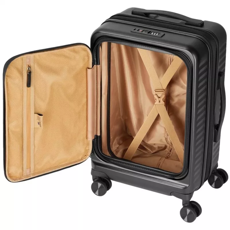Cabin suitcase Rivacase 8180 Clark ECO – carry-on luggage, hard-shell, black