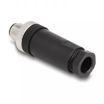 M12 Connector A-coded 3 pin male DeLOCK 60566 screw connection black