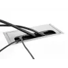 DeLOCK Cable grommet for table mounting with brush 80x80x28mm silver